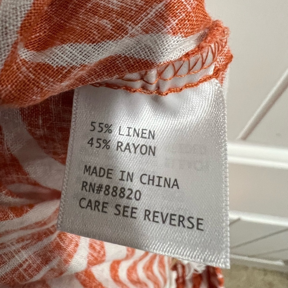 NEW NWT Panama Jack flowy dressy wide leg pants orange white floral L large - Picture 9 of 10